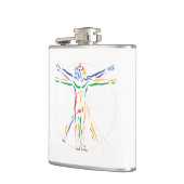 Het Man van de Anatomie van DaVinci in Kleuren Heupfles (Links)