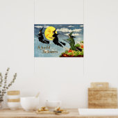 Het Man van de heks vliegt in de maan Poster (Keuken)