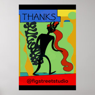 Het Man van de kruk, voegt tekst toe, geeft uit Poster