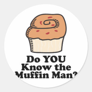 het man van de muffin ronde sticker