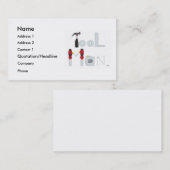 Het Man van het hulpmiddel speld met het schildere Visitekaartje (Voorkant / Achterkant)