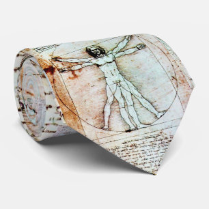 Het MAN VITRUVIAN, Antiek bruin perkament Stropdas