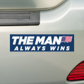 Het Man wint altijd Bumpersticker (Op auto)