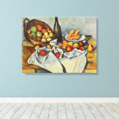 Het mandje appels van Paul Cezanne Canvas Afdruk (Insitu (Houten vloer))