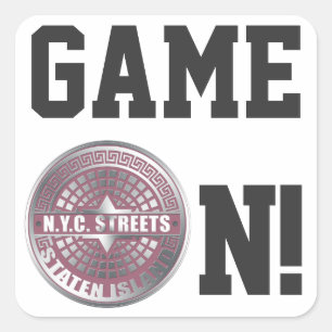 Het mangat behandelt Staten Island Vierkante Sticker