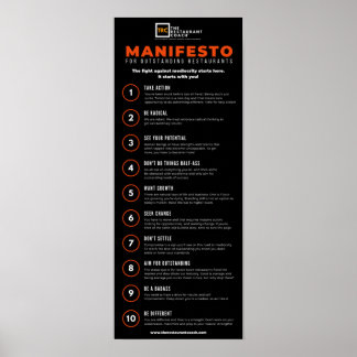 Het Manifesto voor Uitstaande Restaurants 2.0 Poster