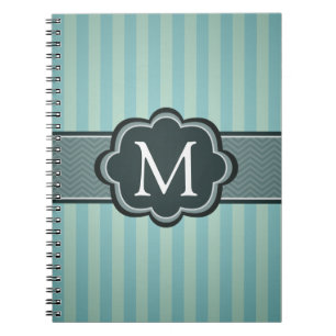 Het mannelijke Blauwgroen Blauwe Monogram van de Notitieboek