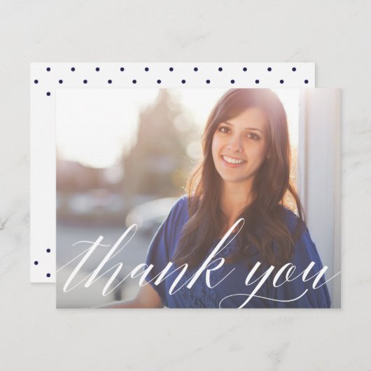 Het manuscript Afstuderen Foto Dank u Nota Kaart (Voorkant / Achterkant)