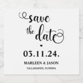 Het manuscript bewaart de datum sparkling wijnetiket (Enkel label)