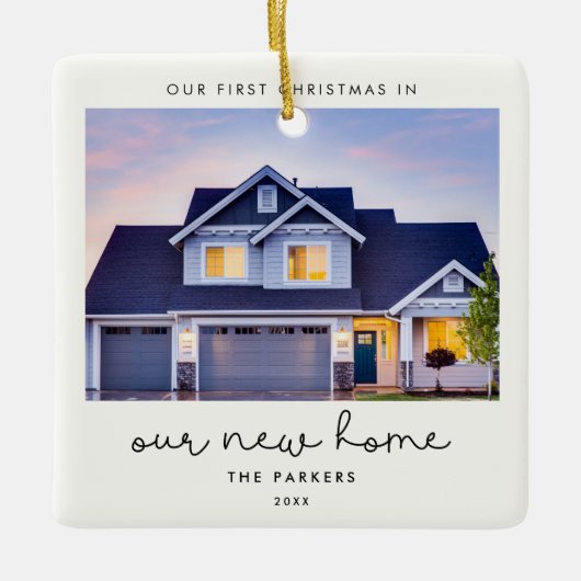 Het manuscript Eerste Kerstmis van de klap in ons  Keramisch Ornament (Voorkant)