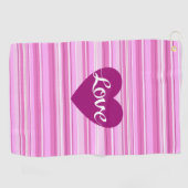 Het Manuscript & het Hart van de liefde op Pinks Golfhanddoek (Horizontaal)