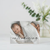 Het manuscript introduceert de Foto van de Baby Da Briefkaart (Staand voorkant)