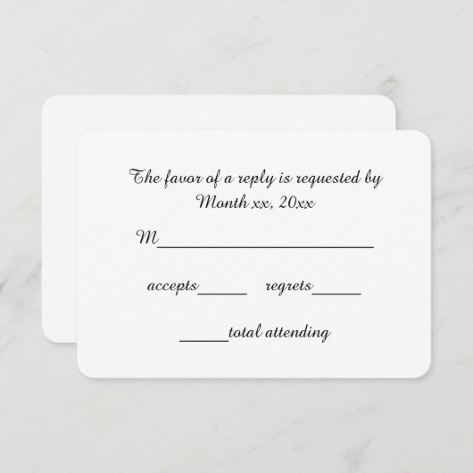 Het Manuscript RSVP van de Kaarten van de reactie (Voorkant / Achterkant)