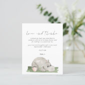 Het Manuscript van de begroting Hippo Baby shower (Staand voorkant)