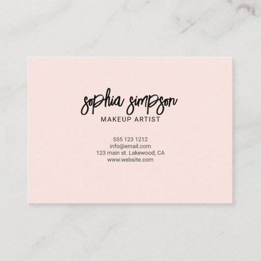 Het Manuscript van de Borstel Dank u Blush Roze Visitekaartje (Achterkant)
