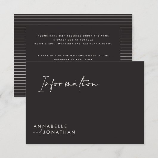 Het manuscript van de weddenschap moderne zwarte e kaart (Voorkant / Achterkant)