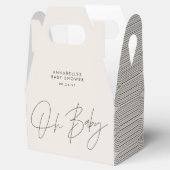 Het manuscript van het baby shower moderne zwarte  bedankdoosjes (Geopend)