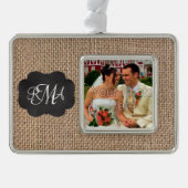 Het Manuscript van het Chalkboard van de overlappi Verzilverd Kader Ornament (Voorkant)