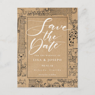 Het Manuscript van Kraft van de katten Rustic spar Aankondigingskaart