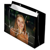 Het manuscript voegt Afstuderen de Aangepaste Foto Groot Cadeauzakje (Voorkant Gekanteld)