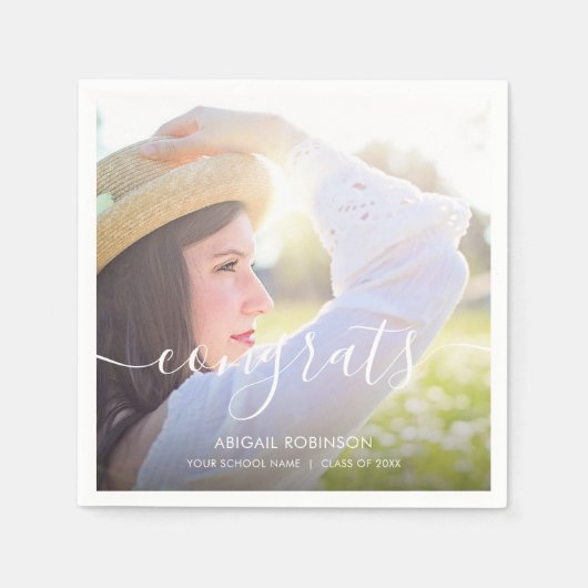 Het manuscript voegt Afstuderen de Aangepaste Foto Servet (Voorkant)