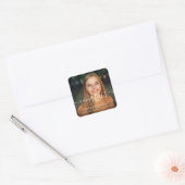 Het manuscript voegt Afstuderen de Aangepaste Foto Vierkante Sticker (Envelop)