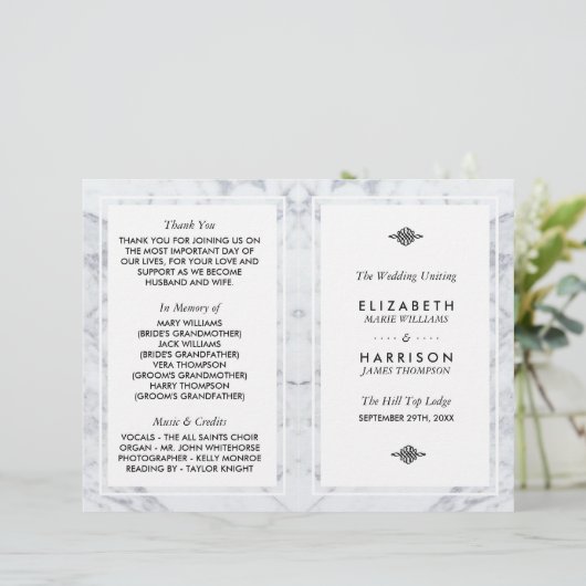 Het  Marble Wedding Bi-voudig Programma van Elegan (Staand voorkant)
