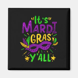 Het Mardi Gras Yall Beads Mask Jester Pet Festival Magneet