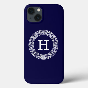 Het marineblauwe Aanvankelijke Monogram van het iPhone 13 Hoesje