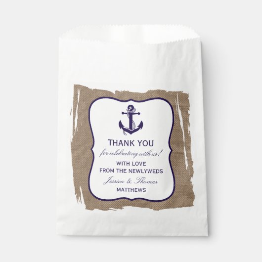 Het marinesanker op het Collectie van de Burlap Be Bedankzakje (Voorkant)