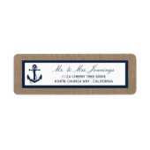 Het marinesanker op het Collectie van de Burlap Be Etiket (Voorkant)