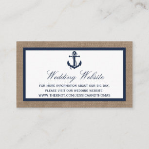 Het marinesanker op het Collectie van de Burlap Be Informatiekaartje