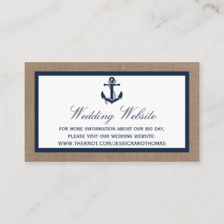 Het marinesanker op het Collectie van de Burlap Be Informatiekaartje