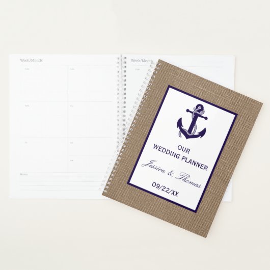 Het marinesanker op het Collectie van de Burlap Be Planner (Display)