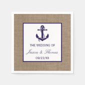 Het marinesanker op het Collectie van de Burlap Be Servetten (Voorkant)
