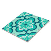 Het Marokkaanse Tile Pattern, Aqua en Turquoise Tegeltje (Zijkant)