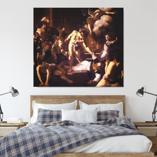 Het martelaarschap van Saint Matthew door Caravagg Canvas Afdruk (Insitu (Slaapkamer))