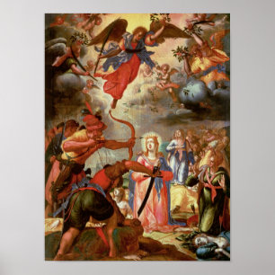 Het martelaarschap van St. Ursula, begin 17e eeuw Poster