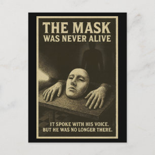 Het masker was nooit levend - een fluisteraar in d feestdagenkaart