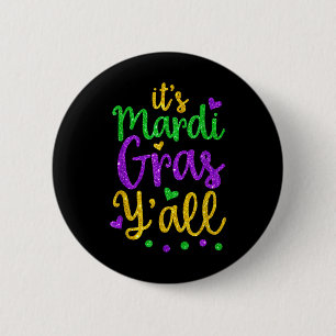 Het Maskerkostuum Mardi Gras Yall Mardi Gras Ronde Button 5,7 Cm