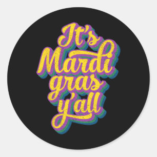 Het Maskerkostuum Mardi Gras Yall Mardi Gras Ronde Sticker