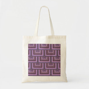 Het mauve patroon van strepen vierkante schalen tote bag
