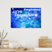 Het medeleven houdt van vergeving universum poster (Keuken)
