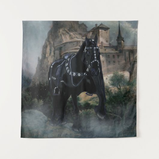 Het medieval paard - Tapestry Wandkleed (Voorkant)