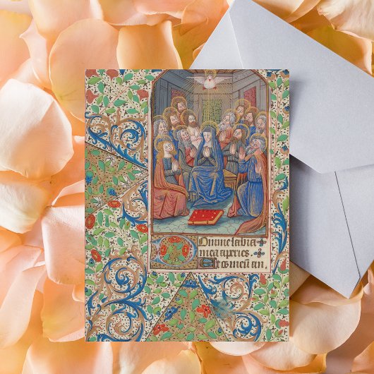 Het medieval van de Pentecost verlichte Manuscript Briefkaart