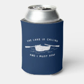 Het meer belt en ik moet gaan roeien. blikjeskoeler (Blikje Achterkant)