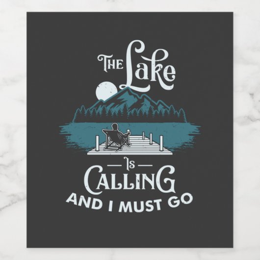 Het meer belt wijn etiket (Enkel label)