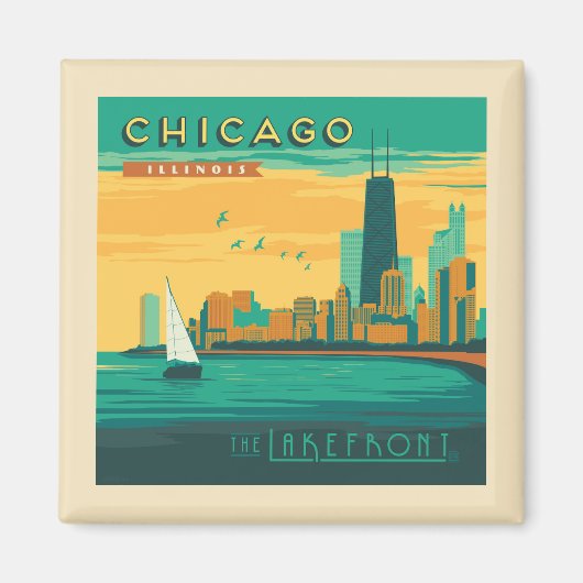 Het meer | Chicago, Illinois Magneet (Voorkant)