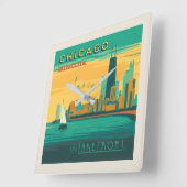 Het meer | Chicago, Illinois Vierkante Klok (Hoek)