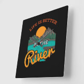 het meer - het leven is beter op de rivier vierkante klok (Hoek)